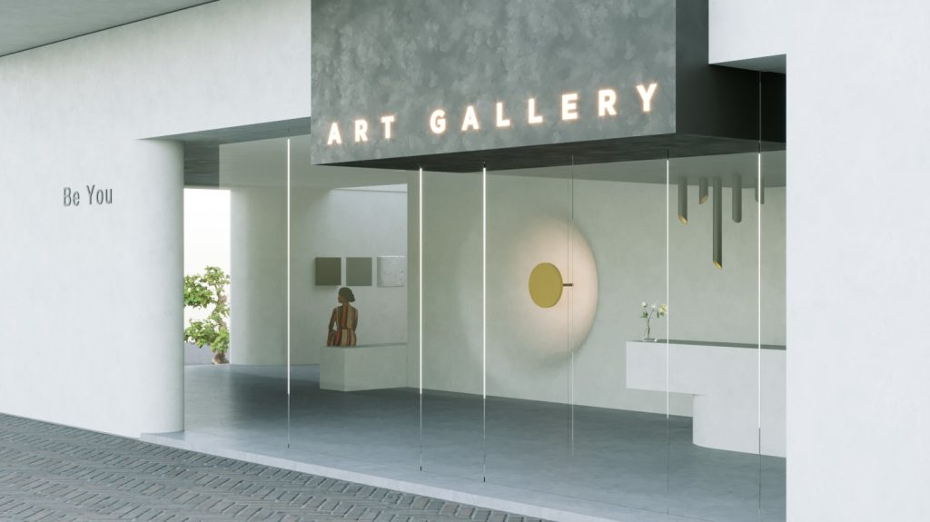 ingresso di una nuova galleria d'arte