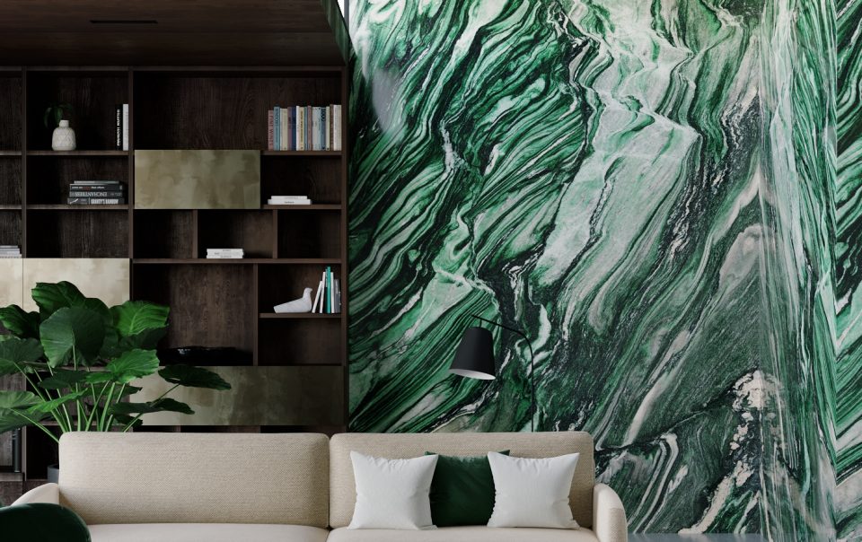 render living marmo verde lapponia
